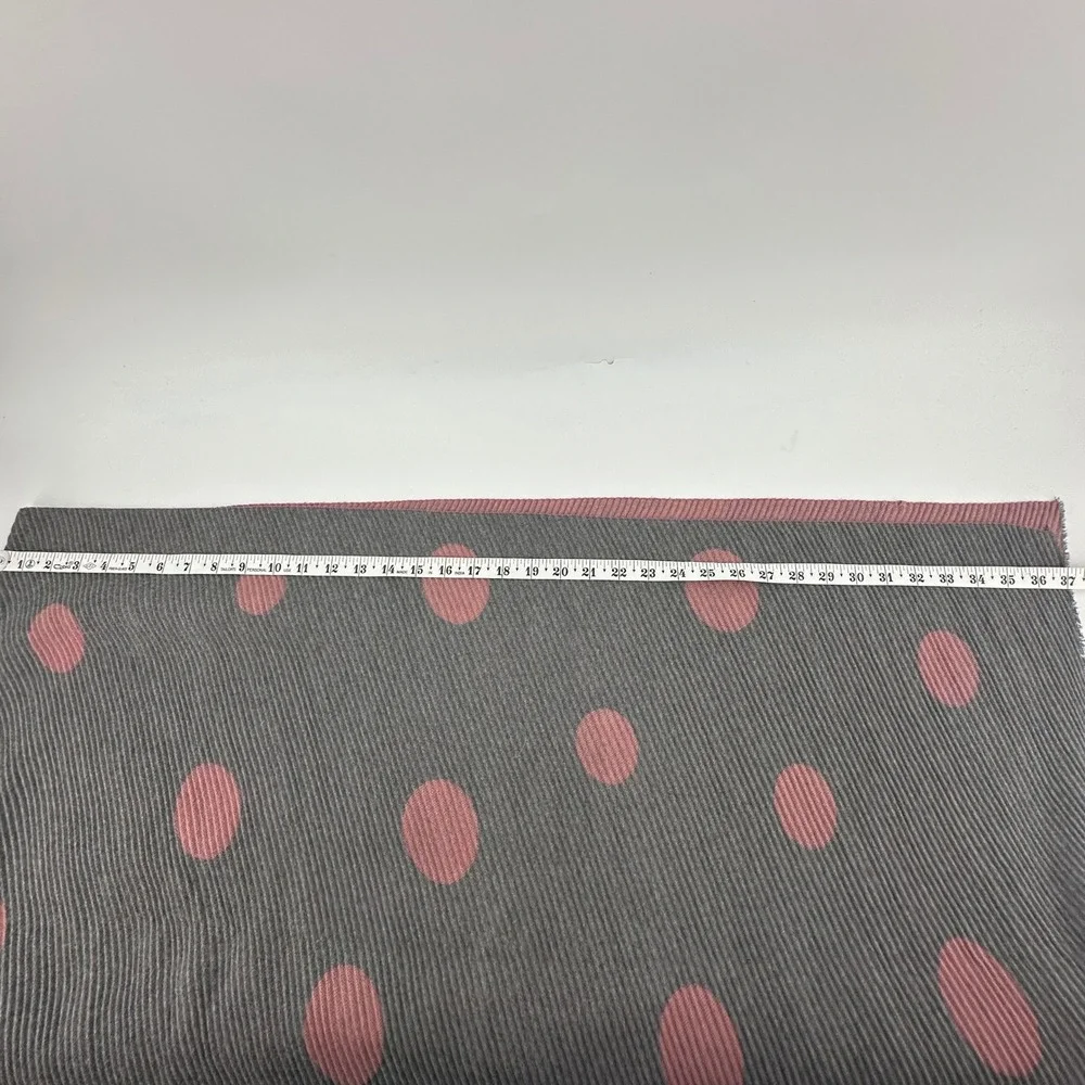 Polka Dot Scarf Wrap Womens Gray Pink Reversible‎ Boho Layering Oversized Soft